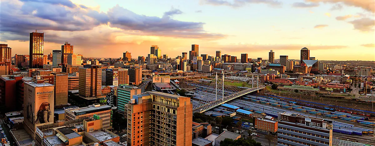 Johannesburg skyline at dusk