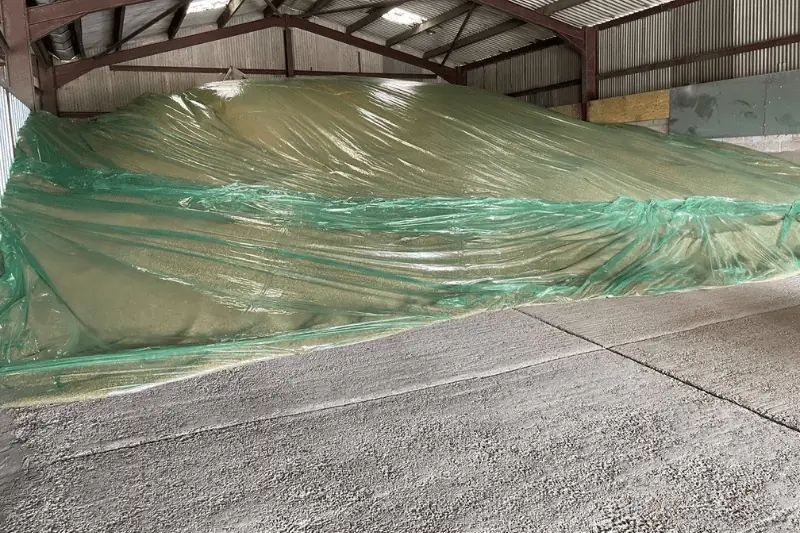 Grain stack sealed under fumigation sheets, as we fumigate in Johannesburg