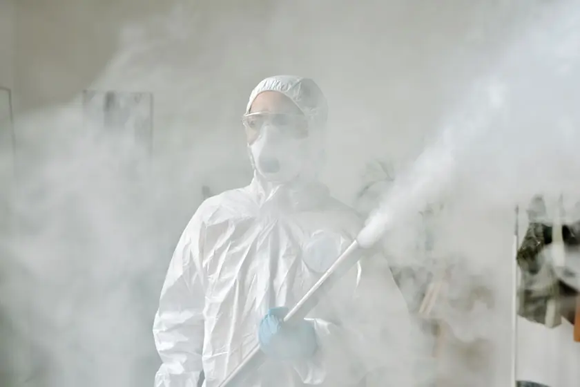 Pest exterminator treating a home in Johannesburg