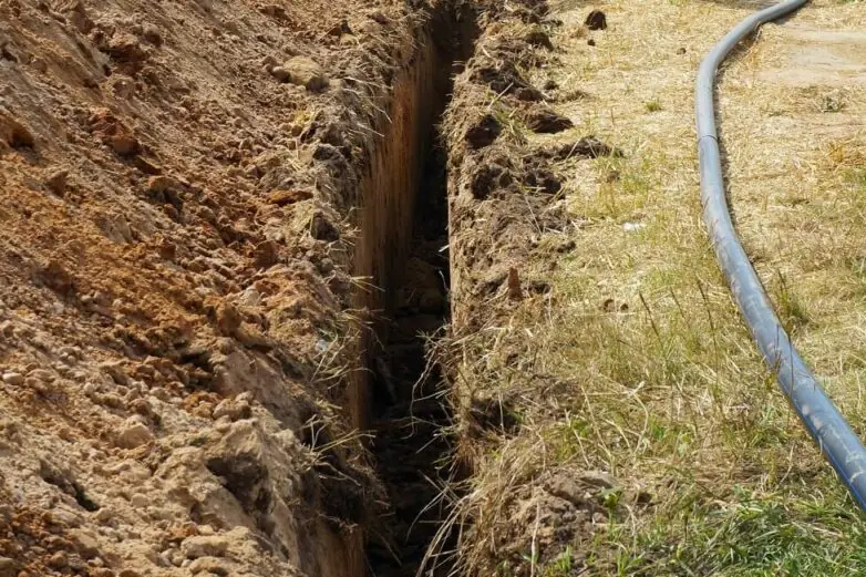 Trench dug for pre-construction soil poisoning in Johannesburg